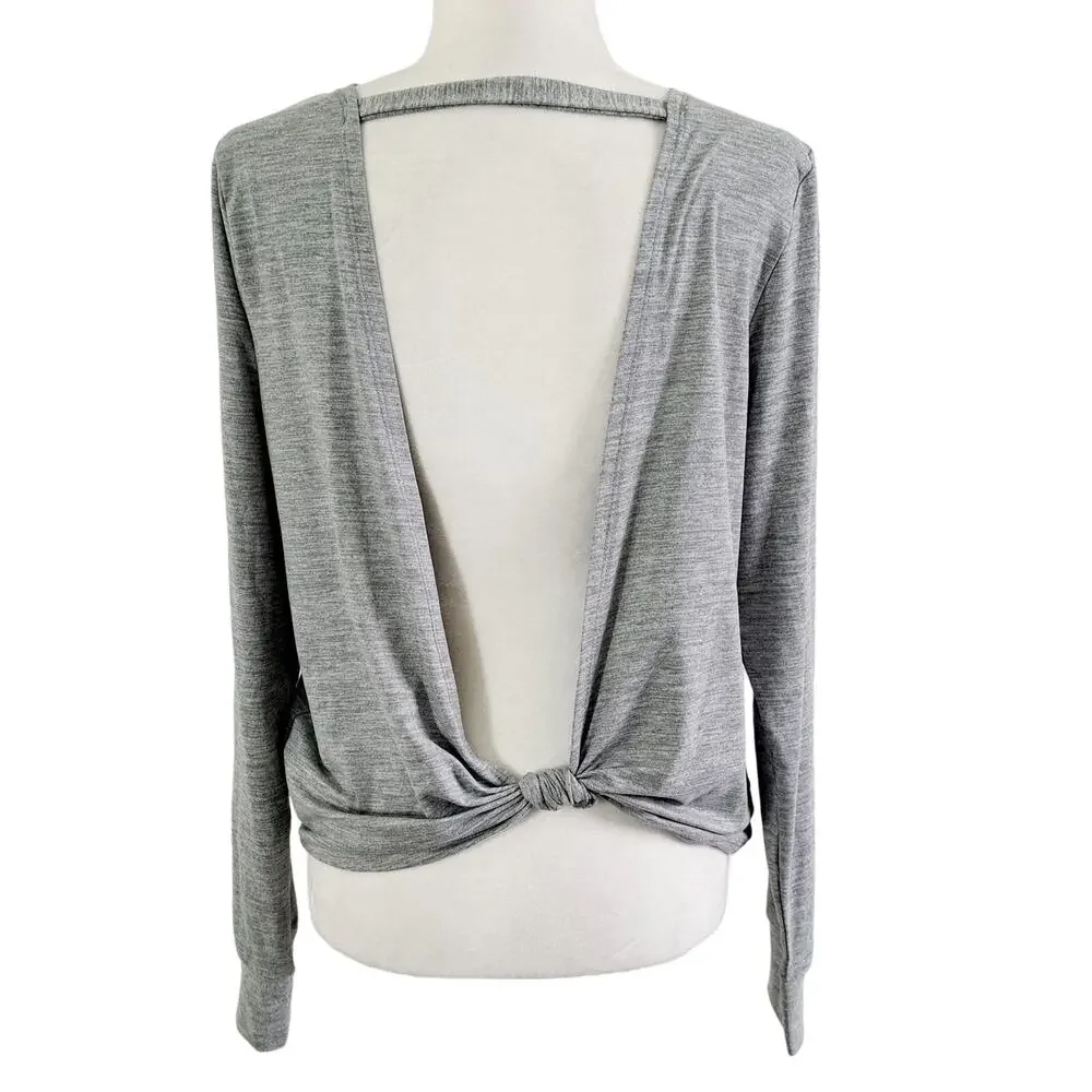 SO Open Back Long Sleeve Twisted Top